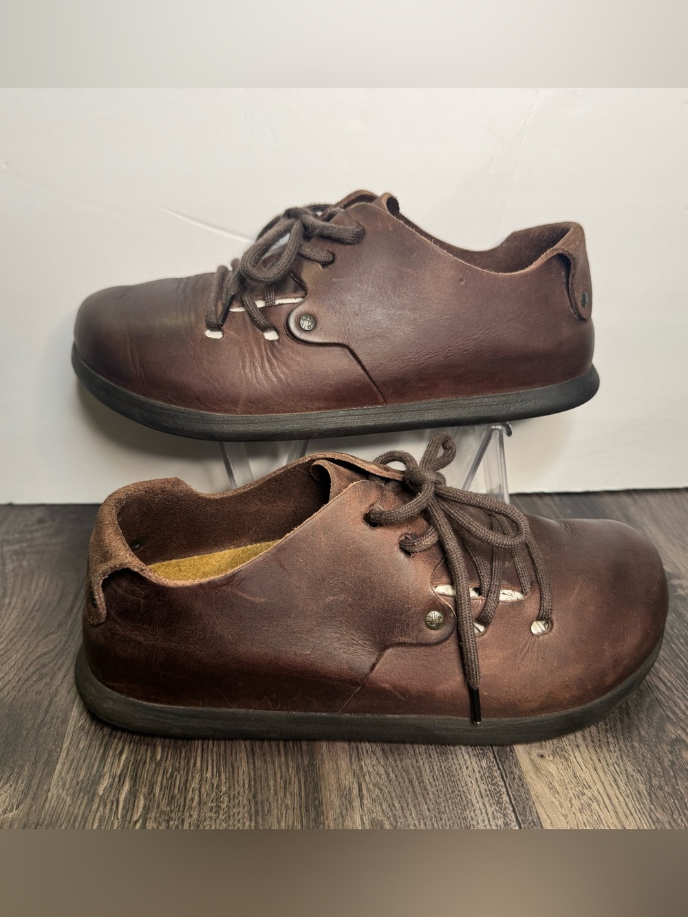 🔥Birkenstock Montana Shoes Women's Size 5-5.5 EU 36 Habana Brown Leather LaceUp